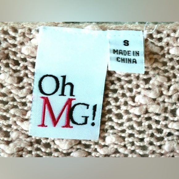 OhMG! Peachy Pink Light Sweater Knit Top White Lace Layered look,Pretty,… - Picture 3 of 6